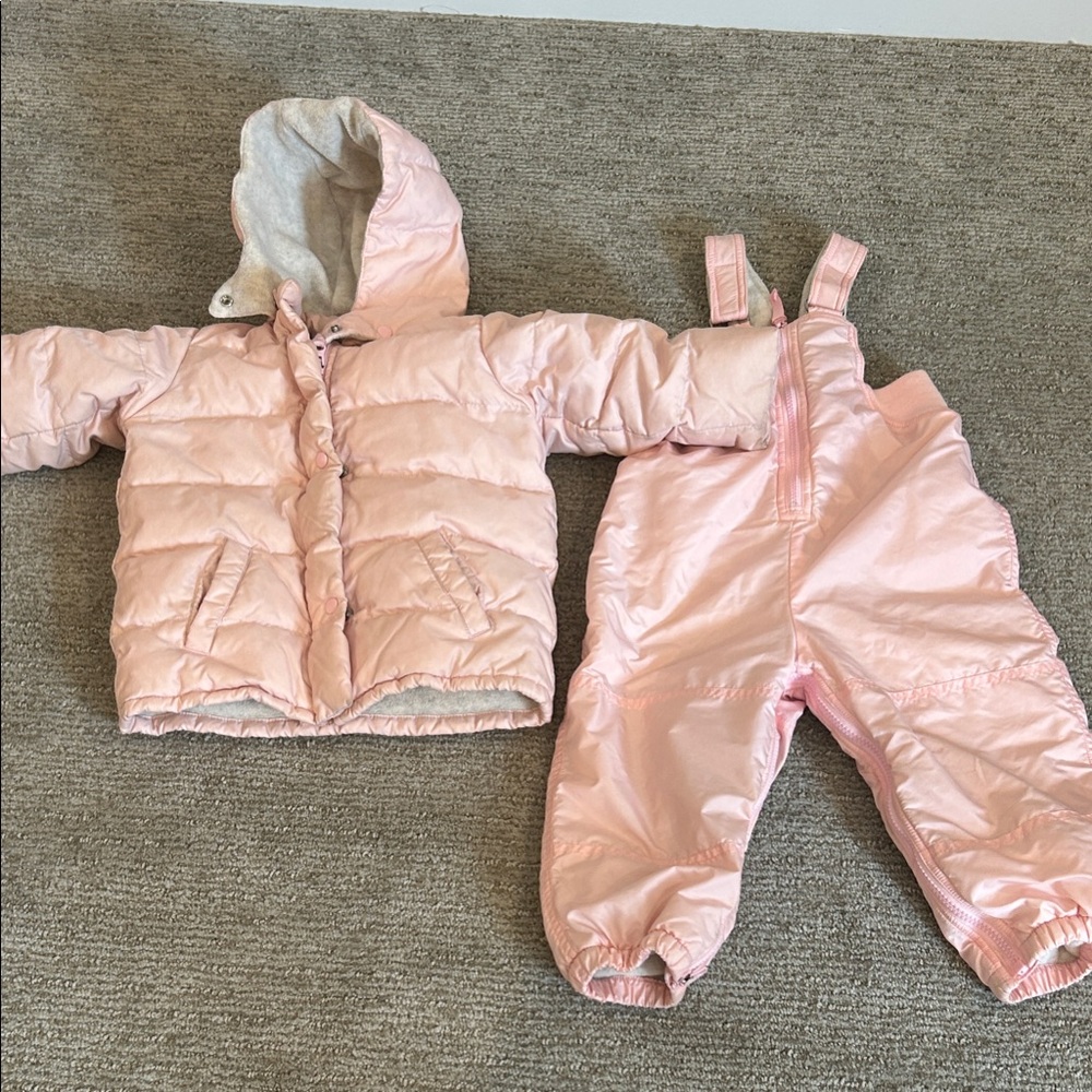 Gap Kids Pink Puffer Jacket and Snowpants Set